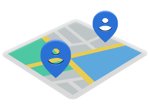 Map with location pins